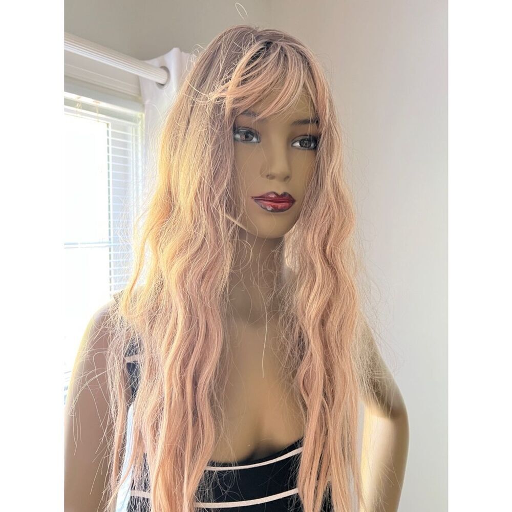 Amazon Women's Long Wavy Blonde Wig with Fringe